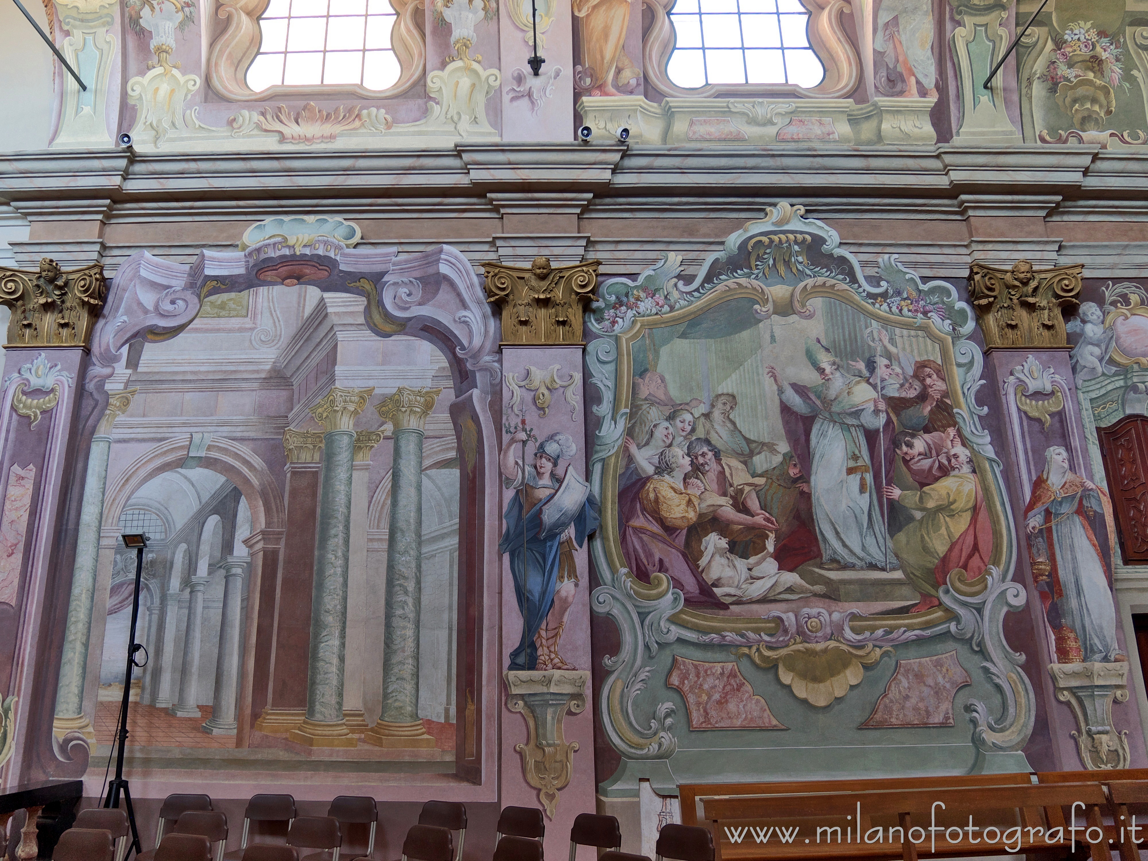 Sesto Calende (Varese, Italy) - Left wall of the central apse of the Abbey of San Donato